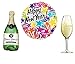 Produktbild LAST MINUTE SONDERANGEBOT - XL Silvester - Folienballons Kombipaket | Sektflasche + Champagnerglas + Happy New Year | Premiumqualität | Ideal für Silvesterparty & Neujahr Party |