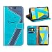 Produktbild Mobesv Smiley Honor 7X Wallet Handyhülle Lederhülle Ledertasche für Honor 7X Tasche Hülle Leder, Aqua/Dunkel Blau