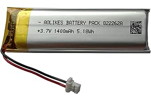 AOLIKES Bateria Lipo 3,7 V 1400 mAh do zestawu słuchawkowego Sena Prism Tube 50R, 3-żyłowy akumulator Lipo