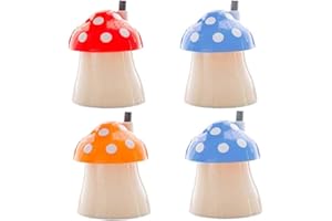 Zerodeko 4 Pcs Home Accents Decor Home Decor Toothpick Container Mushroom Shaped Toothpicks Cotton Swab Canister Button Mushrooms Toothpick Dispenser Toothpick Holder Cute Toothpick Bottle
