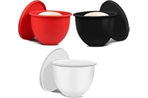 HomeVortex Silikon-Schüsseleinsatz-Set für KitchenAid vertikalen Mixer, mit Ausgießer, Aufbewahrungsdeckel, spülmaschinen- und mikrowellengeeignet, -40 °C bis 240 °C, hitzebeständig (rot + schwarz +