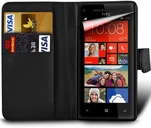 Phone Sense Ltd For Samsung Galaxy J1 (2016) - Prime PU Leather Wallet Flip Skin Case Cover in BLACK with MINI Capacitive Stylus Touch Screen Pen