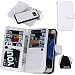 Produktbild S7 Case, DRUnKQUEEn Premium Leather Credit Card Holder Feature Wallet Type Flip Folio Case - Detachable Magnetic Back Cover with Lanyard Wrist Hand Strap for G930 Samsung Galaxy S7 - White