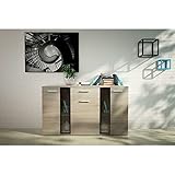 JUSThome Salsa Kommode Sideboard Wohnzimmerschrank (HxBxT): 80x140x40 cm Farbe: Sonoma Eiche - 2