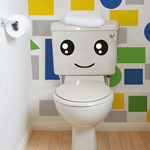 homeking(TM)Smiling Face Toilet Stickers Wall Art Decal Removable DIY by homeking
