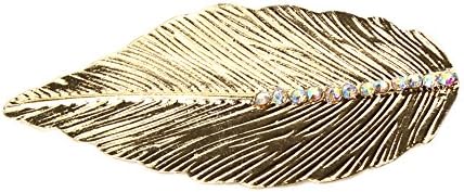 Just Fox Metal Feather Rhinestone Hair Clip