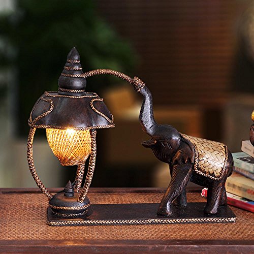 Preisvergleich Produktbild Kesierte Südost-Asiatischen Elefanten Lampe Beleuchtung Bambus Carving Retro-Stil Hotelzimmer Nachttischlampe Dekoration