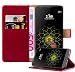 Produktbild LG G5 Hülle in WEIN ROT von Cadorabo - Handyhülle Luxury Design mit Magnetverschluss Standfunktion und Kartenfach für LG G5 Case Cover Schutzhülle Etui Tasche Book Klapp Style