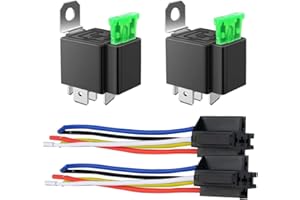 GUUZI 2 Pack 30 A Sicherungsrelais Pkw LKW Steckdosen Kit – 30 A ATO/ATC Schalter Kabelbaum Set – 12 V DC 5-Pin SPDT Automotive 14 AWG Drähte