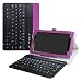 Produktbild LiuShan Abnehmbare Bluetooth Tastatur (QWERTY, englisches Layout) hülle mit Ständer für 7" Lenovo TAB 3 7 Essential (Lenovo TB3-710F) 2016 Release/Lenovo Tab3 A7-10 Android Tablet,Violett