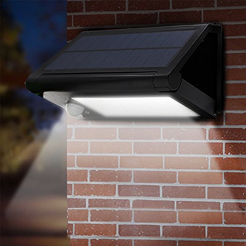 32 LED Solarleuchte mit Bewegungsmelder, Solar Wandleuchte / Bewegungssensor Solarlampe / Solar Außenleuchte mit Zaunlampen Für Patio, Plattform, Yard, Kampierendes Faltbares Wasserdichtes (Schwarz) Solar Wall Lights - 8