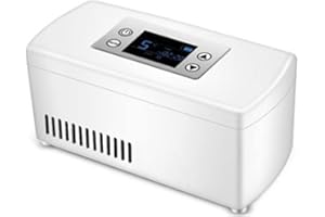 lxiluv Medikamente Kühlschrank, Insulin Kühlbox, Kühlschrank und Insulin Kühler für Auto, Reisen, Haus - Portable Auto Kühlung Case,A-2battery