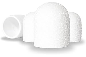 LALILL Capuchons Abrasifs LUX 10mm 240 Gradation 50 Pcs. en Boîte Capuchons pour la Fraiseuse - Manchons Abrasifs Blancs pour le Modelage des Ongles