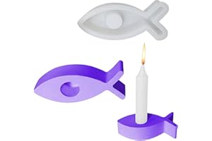 DREAKU Silikon Gießform Kerzenhalter, Silikonform Fisch, 1 Stück Silikonformen Gießformen Kerzen, DIY Fisch Silikonform Kerzenhalter Epoxidharz Form für Kommunion Deko Konfirmation Taufe Geschenk (1PCS)