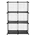 Produktbild SONGMICS Songics ULPI111H Aufbewahrungsbox aus Metalldraht, 6 Würfelregale, stapelbare Aufbewahrungsboxen, modulares Bücherregal, DIY-Schrankregal, 24,8 x 31,9 cm (L x B x H), Schwarz