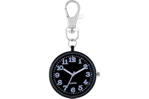 Avaner Taschenuhr mit großes Zifferblatt Rucksack Schlüsselanhänger Uhr Schwesternuhren mit Clip Pocket Watch für Damen Herren Jungen Mädchen