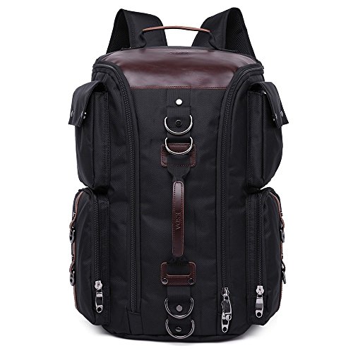 KSDA Herren Mode Vintage Rucksäcke Laptop Rucksack Oxford-Gewebe Knapsack Reisen Multifunktions Handgepäckstück Daypack Schwarz