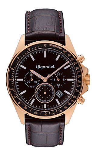 Gigandet VOLANTE Herren Armbanduhr Chronograph Analog Quarz Rotgold Braun G3-004 Gigandet VOLANTE Herren Armbanduhr Chronograph Analog Quarz Rotgold Braun G3-004