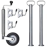 Diámetro del tubo: 48 mm vidaXL Rueda Jockey de 48 mm con 2 Tubos de Soporte & 3 Abrazaderas Herramienta