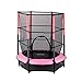 Produktbild FoxHunter 1.37 meters 139.70 cm Duschabtrennung Junior-Trampolin mit Sicherheitsnetz, für Indoor und Outdoor-Aktivitäten, Pink