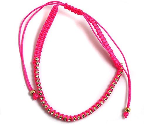 Gift Card Hot Pink Cord and Captive Crystal Ladies Ankle Bracelet Anklet perfect for Beach Summer Festival Season Boho AN15