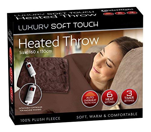 Tooltime Luxury Electric Heated Over Blanket Washable Fleece Throw - Digital Display