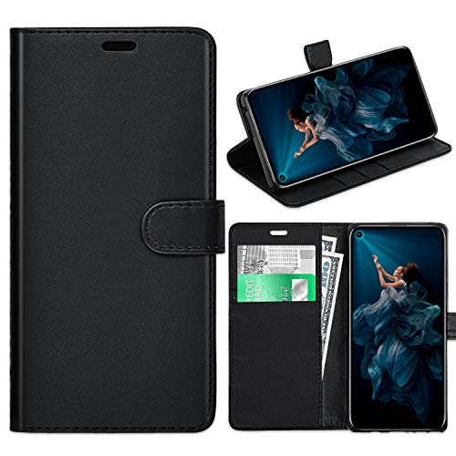 KP TECHNOLOGY Honor 20 Case, Honor 20 Wallet Case, Premium Book Leather Case Flip Cover with Card Holder Slots Magnetic Closure Wallet Book Folio Case for Honor 20 (BLACK)