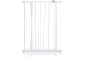 Bettacare Extra Tall Druckmontierte Premium Haustiergitter, 82.4cm - 90cm, Weiß, Druckmontierte Treppenschutzgitter für Hunde, Sicherheitsbarriere für Welpen, einfache Installation