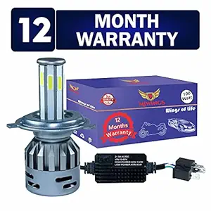 Miwings (1Year Warranty) Super Bright H4 LED Headlights AC/DC Bulbs (White) Low/High