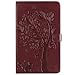 Produktbild WindTeco Galaxy Tab A 10.1 Hülle T580/T585, Baum Katze Leder Tasche Flip Case Schutzhülle Schale Etui mit Standfunktion für Samsung Galaxy Tab A6 10.1" Tablet,Kaffee (Auto Schlaf/Wach Funktion)