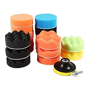 YHG Car Polishing Pad, 19Pcs Buffing Polishing Pad Car Foam Drill Polishing Pad Kit For Car Buffer Polisher Sanding, Polishing, Waxing (3 Inches)