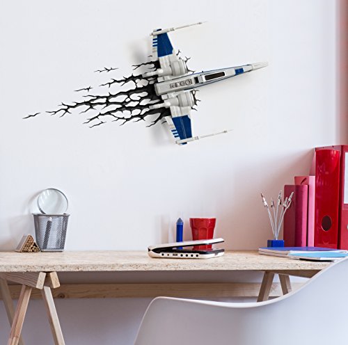 Star Wars X-Wing Starfighter Wandlampe 3D Light FX LED Kinderlampe -Nachtlicht für kinder mit automatische Abschaltung und wandaufkleber - 6