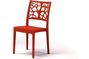 REDÒKASA redokasa Teti sedia in polipropilene da interno/esterno - impilabile (Rosso)