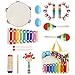 Produktbild Yissvic 11PCS Musikinstrumente Musical Instruments Set Spielzeug von Holz Percussion Schlagzeug Schlagwerk Rhythmus Band Werkzeuge für Kinder und Baby (Verpackung MEHRWEG)