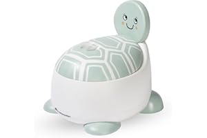 Bebeconfort Comodo Vasino Bambini, 12-36 Mesi (0-20 kg), Ergonomico e Compatto, Facile da Pulire, Tazza Amovibile, Paraspruzzi Igienico, Antiscivolo, Vasino per Bambini WC, Tartaruga