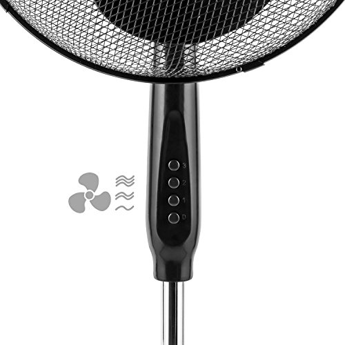 oneConcept Black Blizzard 3G Standventilator Standlüfter (schwarze Rotorblätter, Timer, Oszillations-Schwenkfunktion, 3 Geschwindigkeitsstufen) schwarz - 9