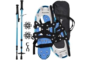 Doorslay doorslay Ensemble de raquettes à neige et bâtons de randonnée, équipement d'aventure d'hiver, équipement de randonnée en montagne, sac de transport pour homme et femme