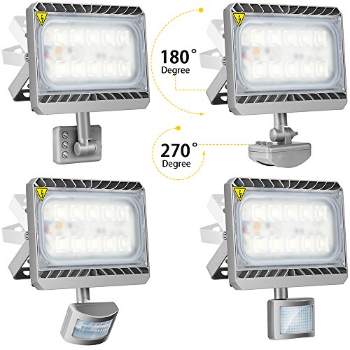 GOSUN® Super Hell 50W LED Fluter Mit Bewegungsmelder, 4500lm, Kaltweiß 6000-6500K, Wasserdicht IP65, CREE SMD5050, 120° Abstrahlwinkel, LED Flutlicht Außenleuchten, 36 Monate Garantie - 6