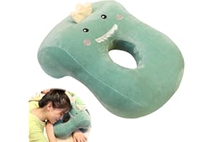 HIULLEN Poduszka do drzemki, poduszka na biurko, pluszowa poduszka do masażu z otworem, oddychająca poduszka do masażu, zagłówek do domu, sofy, biura, samochodu, na kemping, samolot