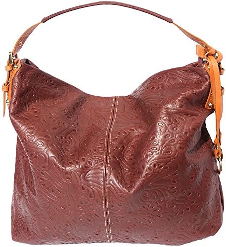 Hobo bag with an adjustable handle 8001S (Brown-leather)