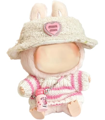 Vêtements Pour Poupée Labubu 17 Cm - Ensemble Rose Avec Chapeau, Lunettes Et Accessoires