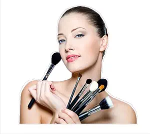 ARN D?cor MACKUP Tools with Girl Beauty Wall Sticker Wall Sticker for Bed Room Hall Office Kitchen for Home Decoration