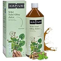 Kapiva Wild Tulsi Giloy Juice 1L | Natural Juice for Building Immunity | First brand to use Neem Grown Giloy Stems with Fresh Tulsi Leaves | No Added Sugar