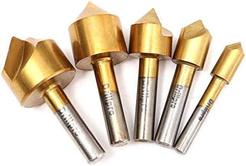 5pcs/set Metric Woodworking Countersink Drill Bit 90 Degree Single Flute Edge Chamfer 6mm-19mm High Carbon Steel Wood Drilling