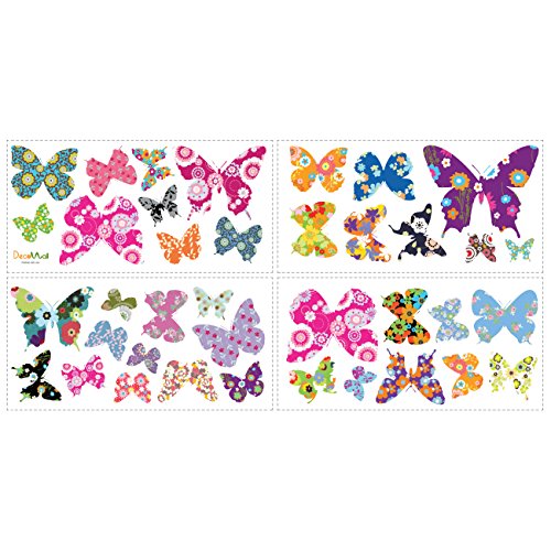 Decowall DW-1201 38 Farbige Schmetterlinge Wandsticker Wandaufkleber Wandtattoo Kinderzimmer - 7