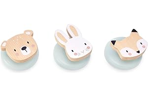 Tender Leaf Toys Garderobenhaken Wald (Holzspielzeug, 3-teilig, Material Holz, Bunt, Jackenaufhänger, für Kinder, mit Motiv) 7508804