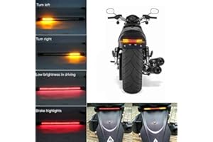 Teguangmei Striscia Flessibile Moto Rossa + Giallo 48 LED LED Indicatore di Direzione/Luce di Marcia/Luce di Coda/Luce di Stop/Luce di Stop/Luce Targa Impermeabile 12V DC Universale