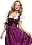 lila-schwarzes Lifos Dirndl mit Bluse und Schürze - 6