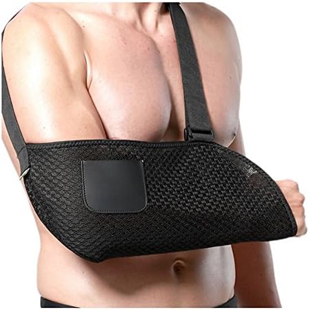Shoulder Sling,GB4 Adjustable Arm Sling with Thumb Loop (Right Arm, Black)