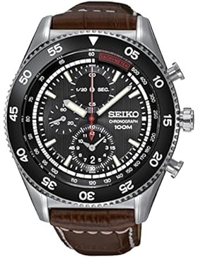 Seiko Herren-Armbanduhr Chronograph Quarz Leder SNDG57P2